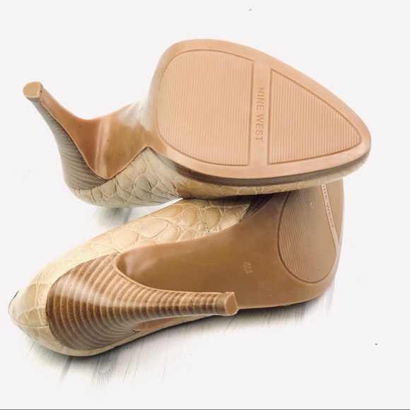 Nine West Rocha Leather Tan Platform Stiletto Pump - Picture 6 of 8